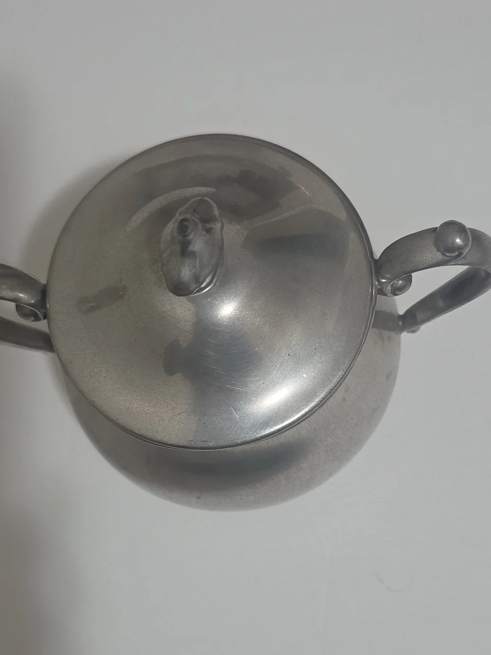 Classic Silver-Tone Covered Sugar Bowl with Handles